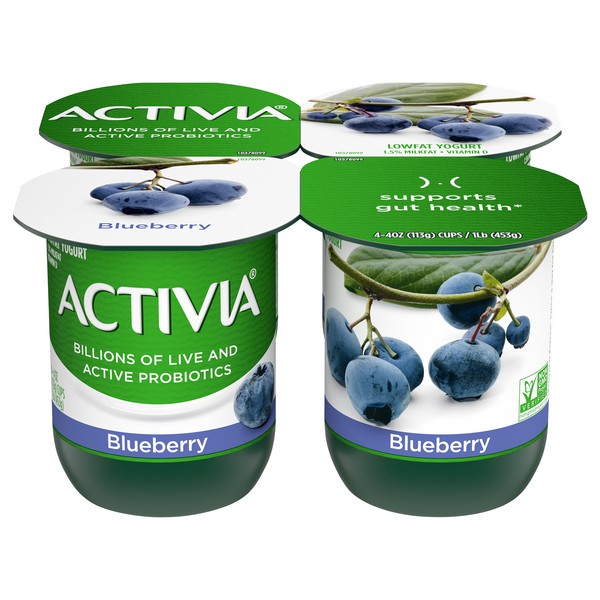 Save on Activia Low Fat Blueberry Probiotic Yogurt Cups 4 ct Order