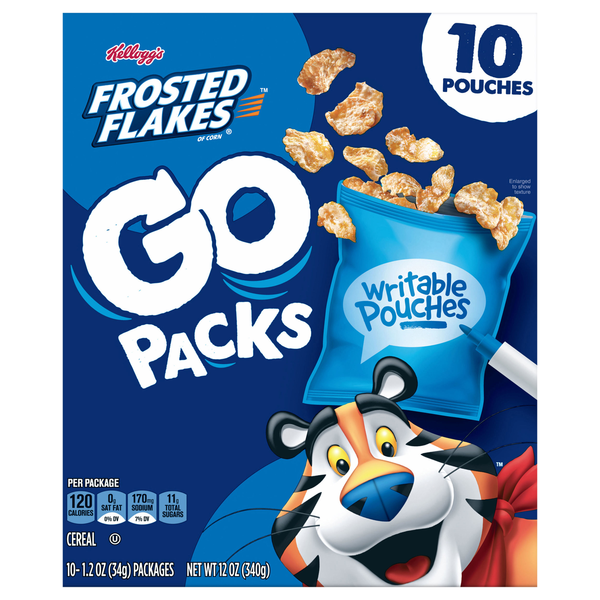 Kellogg's Frosted Flakes Go Packs Cereal - 10 ct