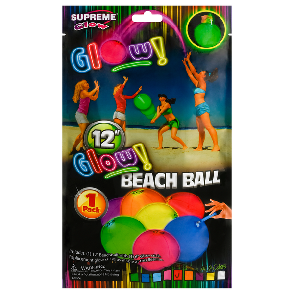 Supreme Glow Beach Ball 12 Inch Red