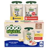 GoGo squeeZ Low Fat Strawberry & Banana Yogurtz on the Go Pouches