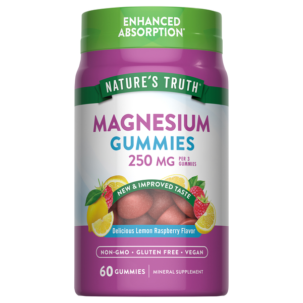 Nature's Truth Lemon Raspberry Flavor 200 mg Magnesium Gummies