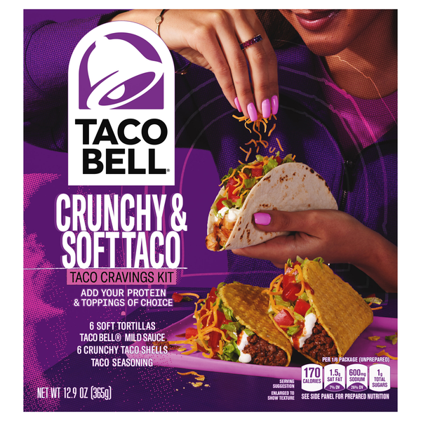 Taco Bell Crunchy Hard & Soft Taco Dinner Kit