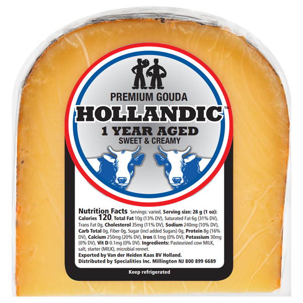 Hollandic Premium One Year Aged Gouda Cheese Wedge