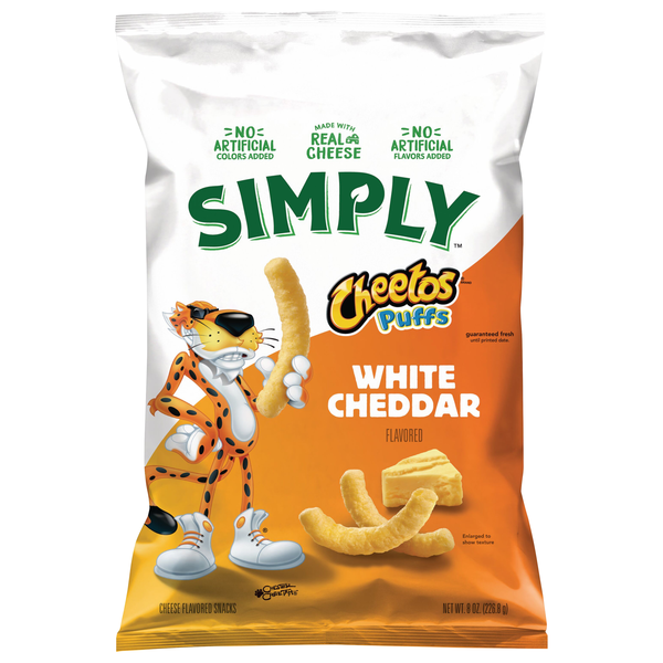 Cheetos Simply Cheese Flavored Snacks Puffs White Cheddar