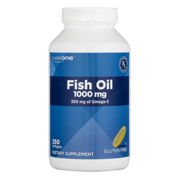 CareOne Gluten Free 1000mg Fish Oil & 300mg Omega-3 Softgels