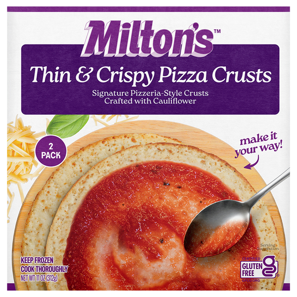 Milton's Thin & Crispy Pizza Crusts - 2 ct Frozen