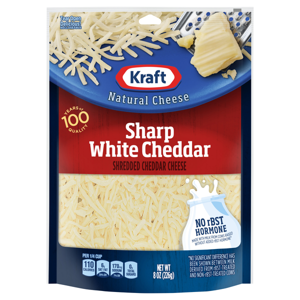 Kraft Shredded Sharp White Cheddar Cheese