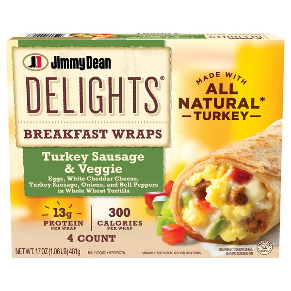 Save on Jimmy Dean Delights Breakfast Wraps Turkey Sausage & Veggie 4 ct Order Online Delivery