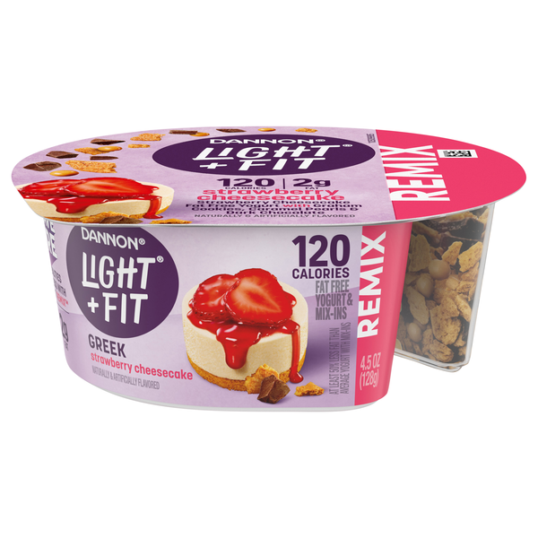 Dannon Light + Fit REMIX Strawberry Cheesecake Non Fat Greek Yogurt Cup