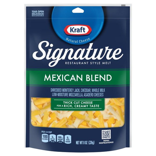 Kraft Natural Signature Thick Cut Shredded Mexican Cheese Blend