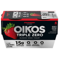 Oikos Triple Zero 15g Protein Non Fat Strawberry Greek Yogurt Cups - 4 ct