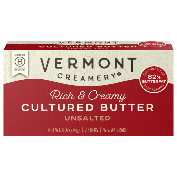 Vermont Creamery Unsalted Cultured Butter Sticks - 2 ct