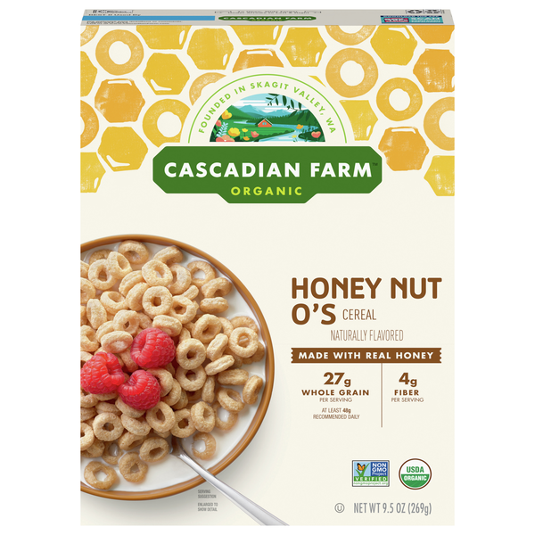 Cascadian Farm Organic Honey Nut O's Whole Grain Cereal