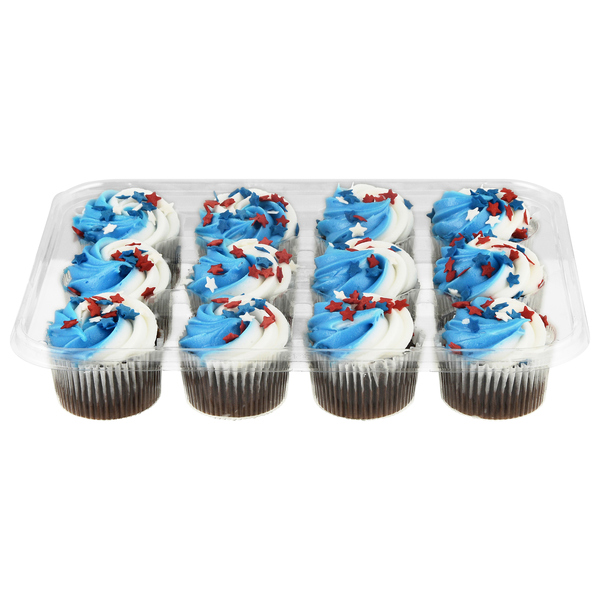 Hannaford Mini Patriotic Chocolate Cupcakes - 12 ct