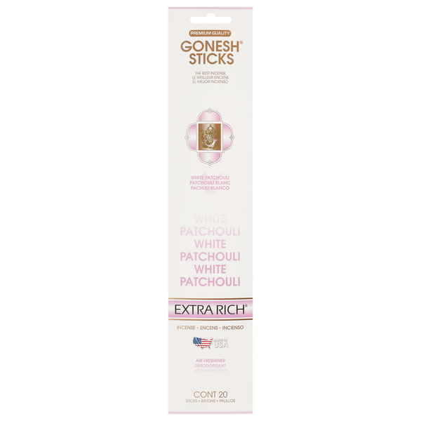 Gonesh Sticks Extra Rich White Patchouli Incense Air Freshener