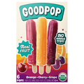 GoodPop No Sugar Added Orange Cherry Grape Junior Ice Pops - 6 ct