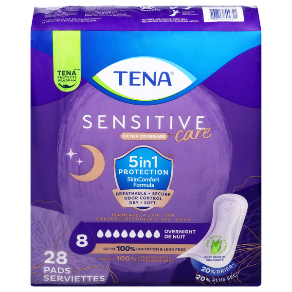 Tena Intimates Incontinence Pads Overnight Triple Protection