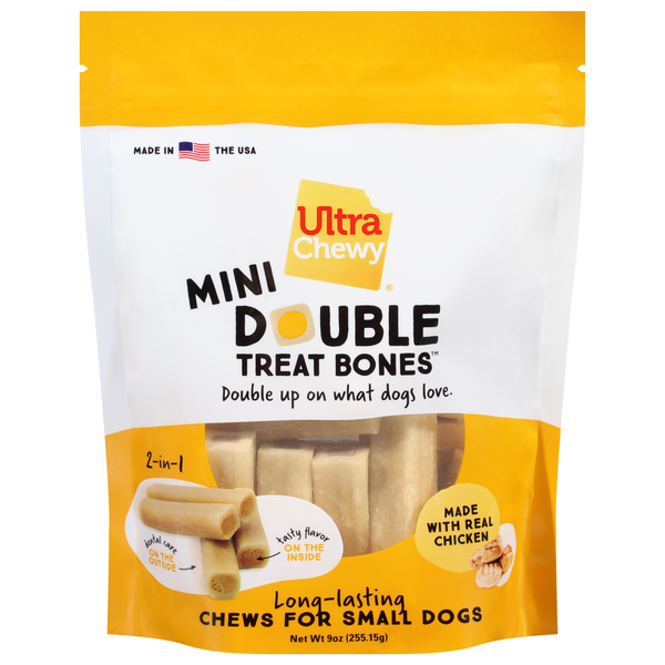 Ultra Chewy Mini Chicken Double Treat Bones Dog Chews