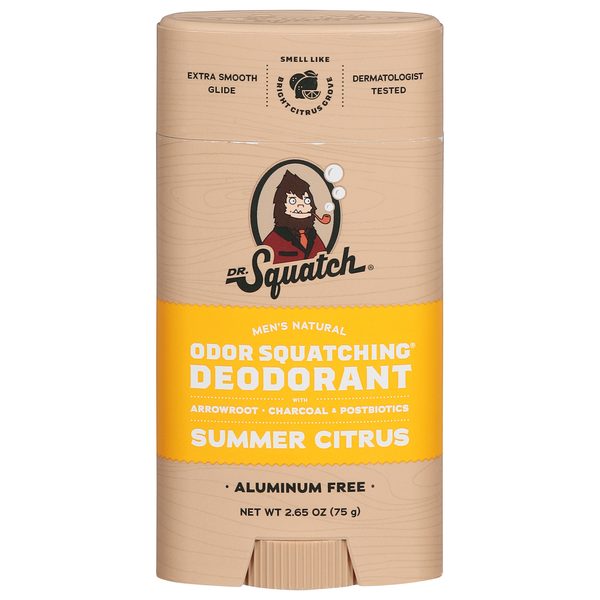 Dr. Squatch Men's Natural Odor Squatching Summer Citrus Deodorant