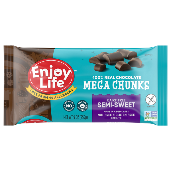 Enjoy Life Dairy Free Vegan Semi-Sweet Real Chocolate Mega Chunks