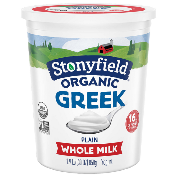 Stonyfield Organic Whole Milk Plain Greek Yogurt