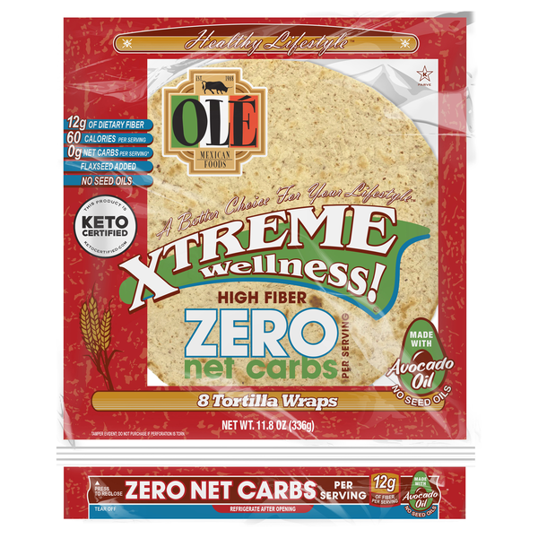 Ole Mexican Foods Xtreme Wellness Zero Net Carbs Tortilla Wraps - 8 ct