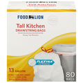 Food Lion Tall Kitchen Drawstring Bags 13 Gallon