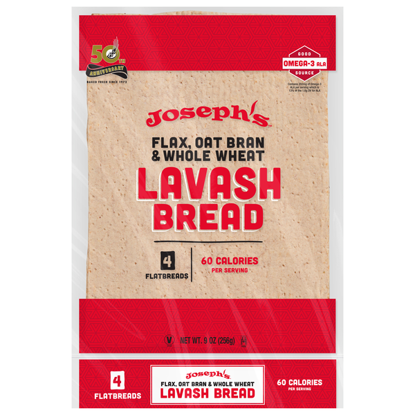 Joseph's Flax Oat Bran & Whole Wheat Lavash Flatbreads - 4 ct