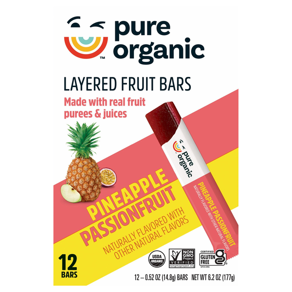 Save on Pure Organic Layered Pineapple Passionfruit Fruit Bars 12 ct