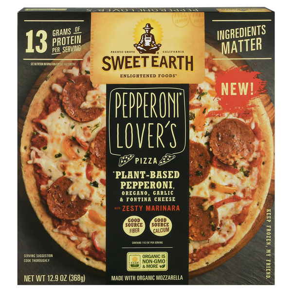 Save on Sweet Earth Pepperoni Lover's Pizza with Zesty Marinara Order