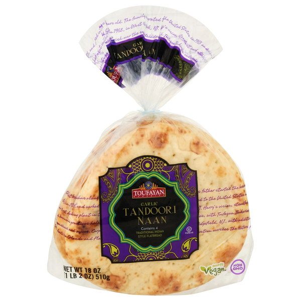 Toufayan Garlic Tandoori Naan - 4 ct