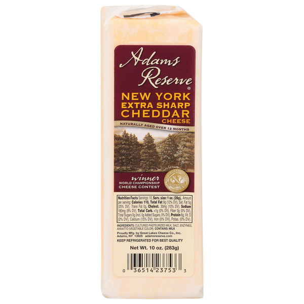 Adam's Reserve New York Extra Sharp White Cheddar Cheese Block