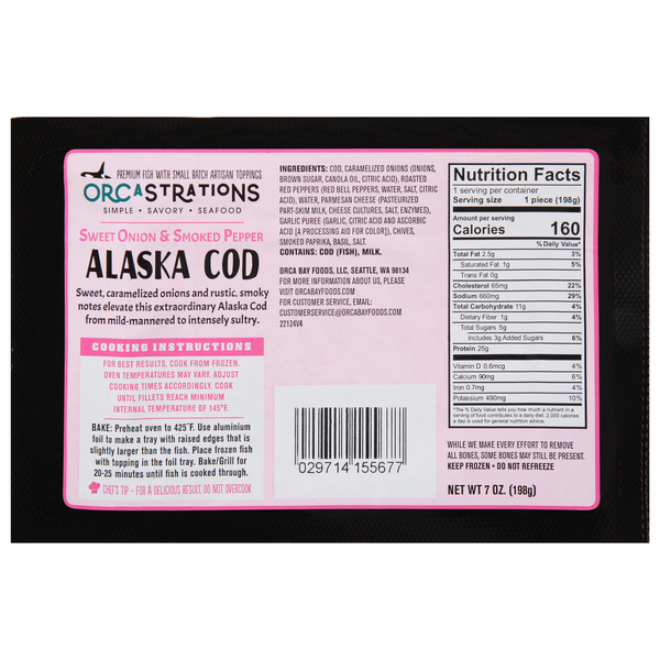 Orcastrations Sweet Onion & Smoked Pepper Alaska Cod