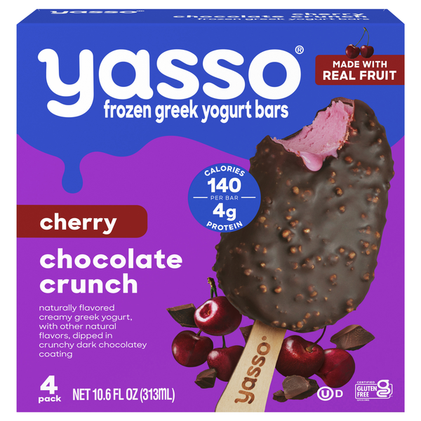 Yasso Cherry Chocolate Crunch Greek Yogurt Bars - 4 ct