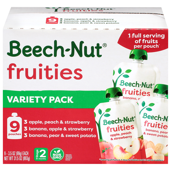 Beech-Nut Fruities Stage 2 Baby Food Variety Pack - 9 ct