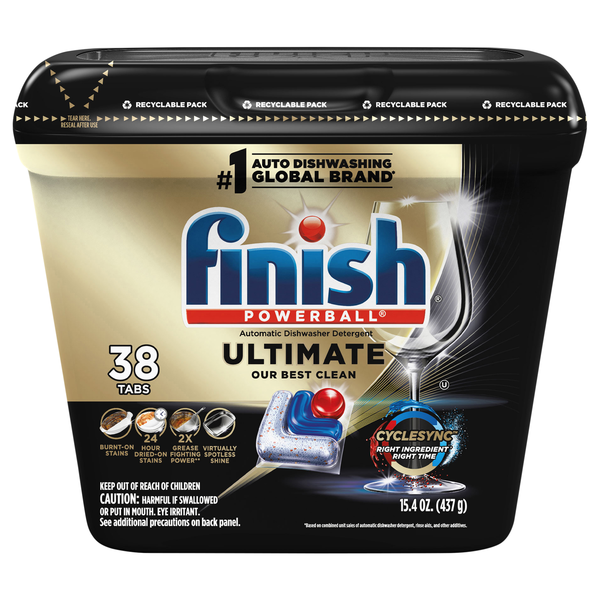 FINISH Powerball Ultimate Automatic Dishwasher Detergent Pacs - 38 ct