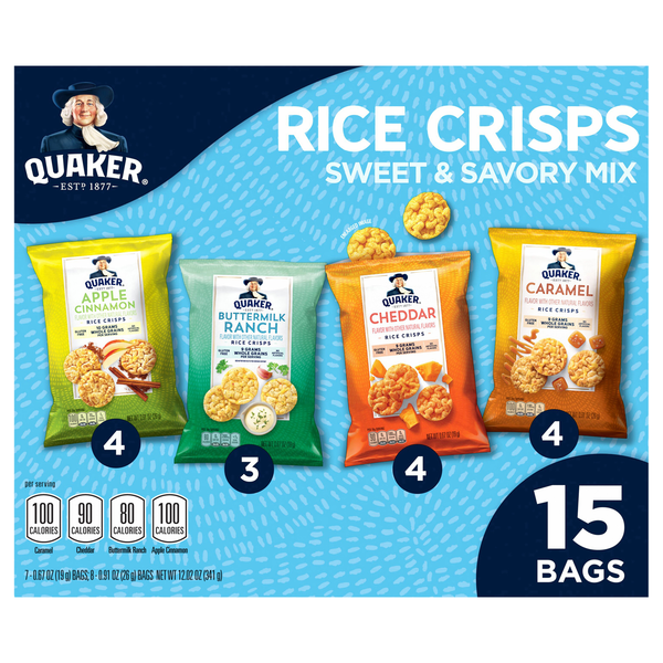 Quaker Rice Crisps Sweet & Savory Mix Variety Pack - 15 ct