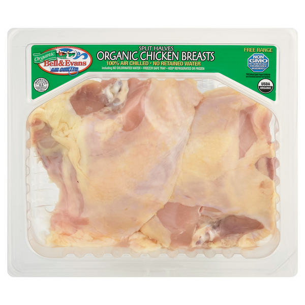 Bell & Evans Organic Free Range Split Chicken Breasts Fresh