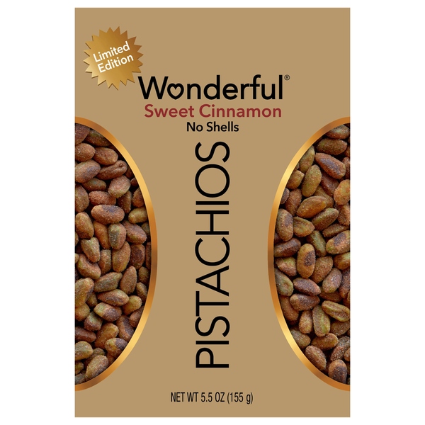 Wonderful No Shell Sweet Cinnamon Flavored Pistachios