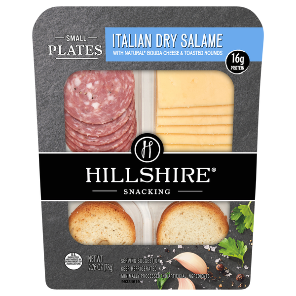 Hillshire Snacking Italian Dry Salame Gouda Cheese Toasted Rounds