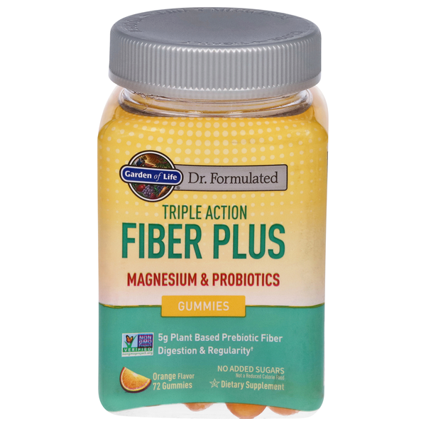 Garden of Life Dr. Formulated Fiber Plus Magnesium & Probiotics Gummies Orange