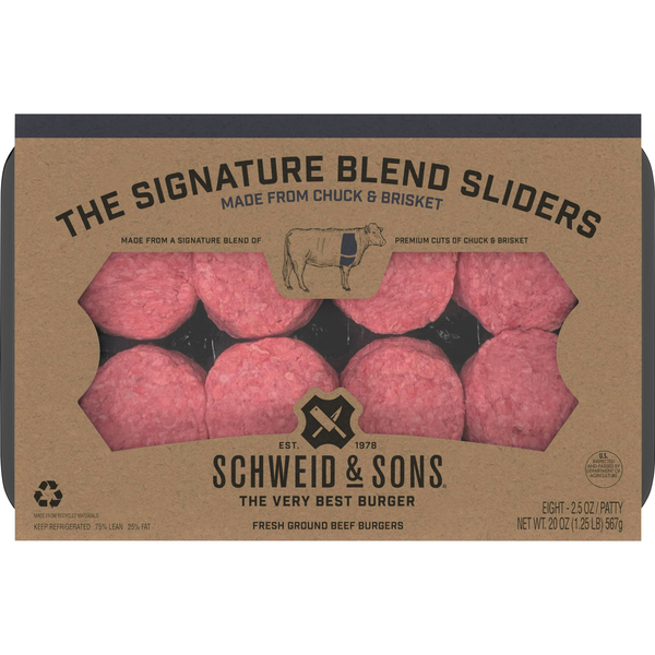 Schweid & Sons Signature The Chuck Brisket Ground Beef Sliders - 8 ct