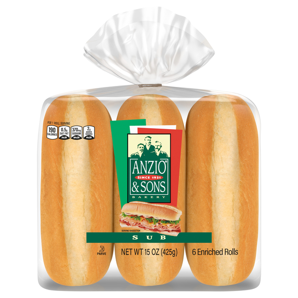 Anzio & Sons Sub Rolls - 6 ct