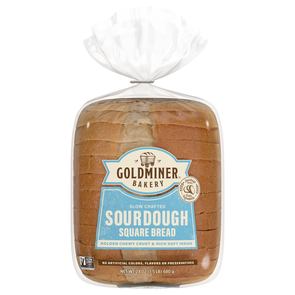 Goldminer Square Sourdough Bread Loaf Sliced