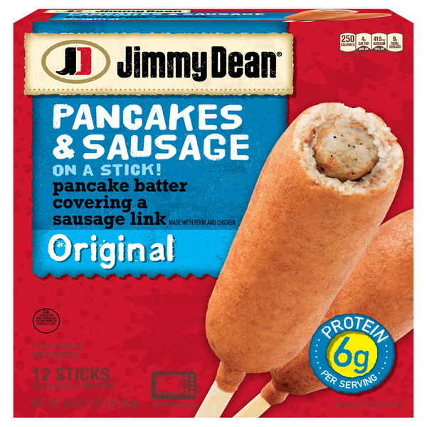 Save on Jimmy Dean Pancakes & Sausage on a Stick Original 12 ct Order