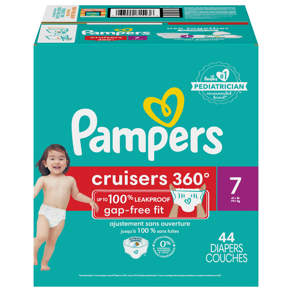Pampers Cruisers 360 Size 7 Baby Diapers 41+ lb
