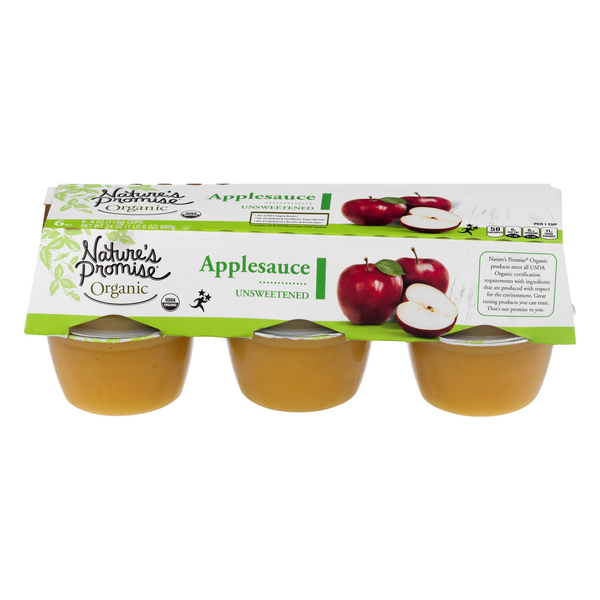 Nature's Promise Organic Unsweetened Applesauce Cups - 6 ct