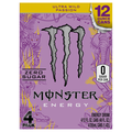 Monster Zero Sugar Ultra Wild Passion Energy Drink - 4 pk