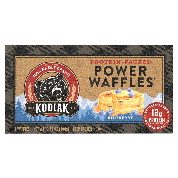 Kodiak Protein-Packed Blueberry Power Waffles - 8 ct Frozen