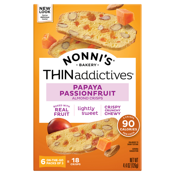 Nonni's ThinAddictives Almond Papaya Passionfruit Almond Crisp - 6 ct